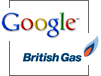 Google and British Gas logos