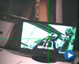 Screenshot of game with overlaid eye tracking crosshairs